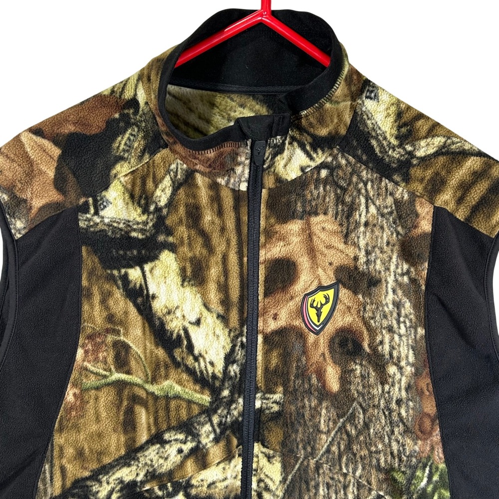 Scent Shield Mens XL Fleece Camouflage Full Zip Hunting‎ Vest Black Camo Forest